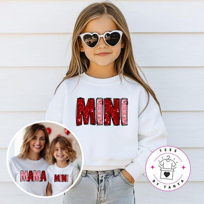 Youth Mama & Mini Matching Valentine Faux Sequin Shirt