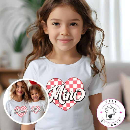 Kids Matching Mama & Mini Checkered Heart Valentine's Shirt