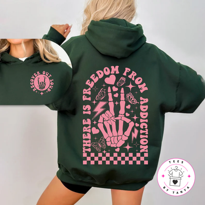 There Is Freedom From Addiction (Pink) Shirt
