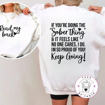 Sober Support "Read My Back" Shirt