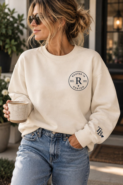 Vintage white Rooted in Renton crewneck
